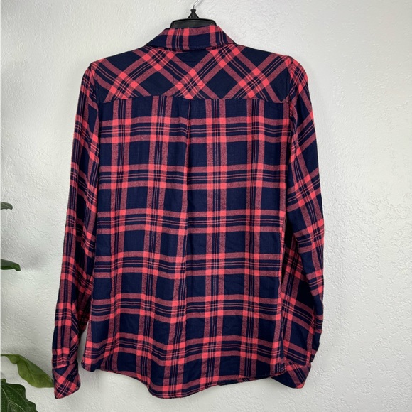 Rails Hunter Pink Blue Plaid Button Down Shirt Double Pockets - Picture 6 of 6